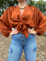 Cinnamon Satin Blouse