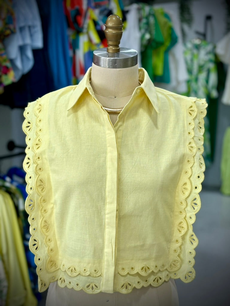 Yellow Lace Buttom Top