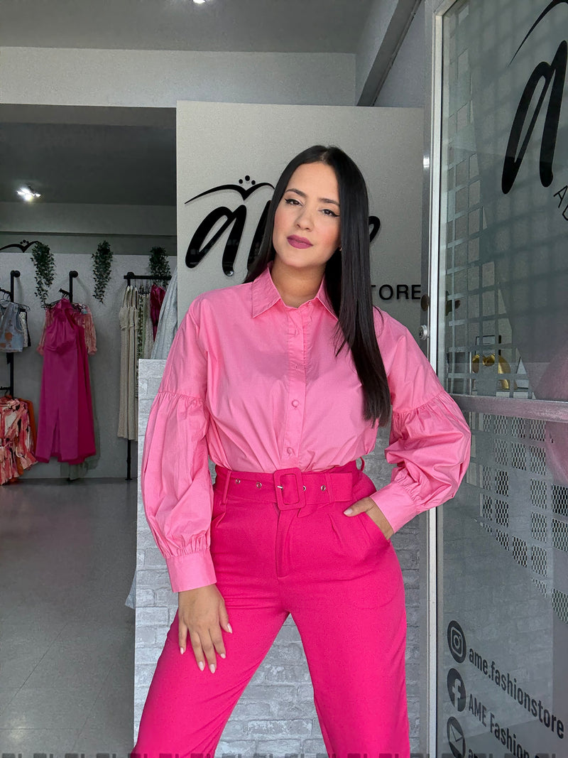 Soft Pink Buttons Blouse
