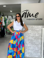 Multicolor Pleated Palazzo