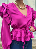 Magenta Ruffles Blouse