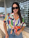 Multicolor Chiffon Blouse