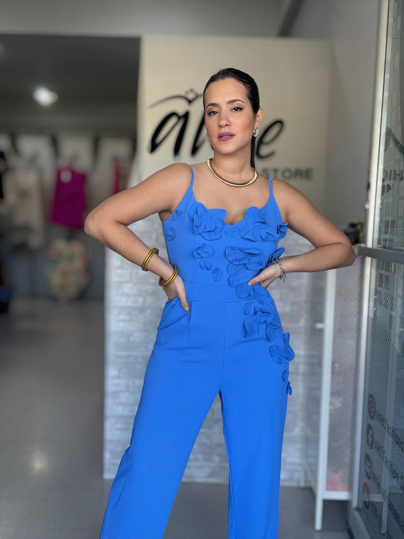 Blue Flowers Jumpsuit