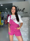 Magenta Short Overall