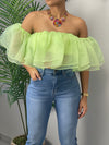 Lime Ruffles Top