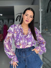 Abstract Purple Blouse