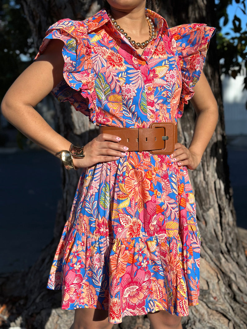 Magenta Flowers Dress