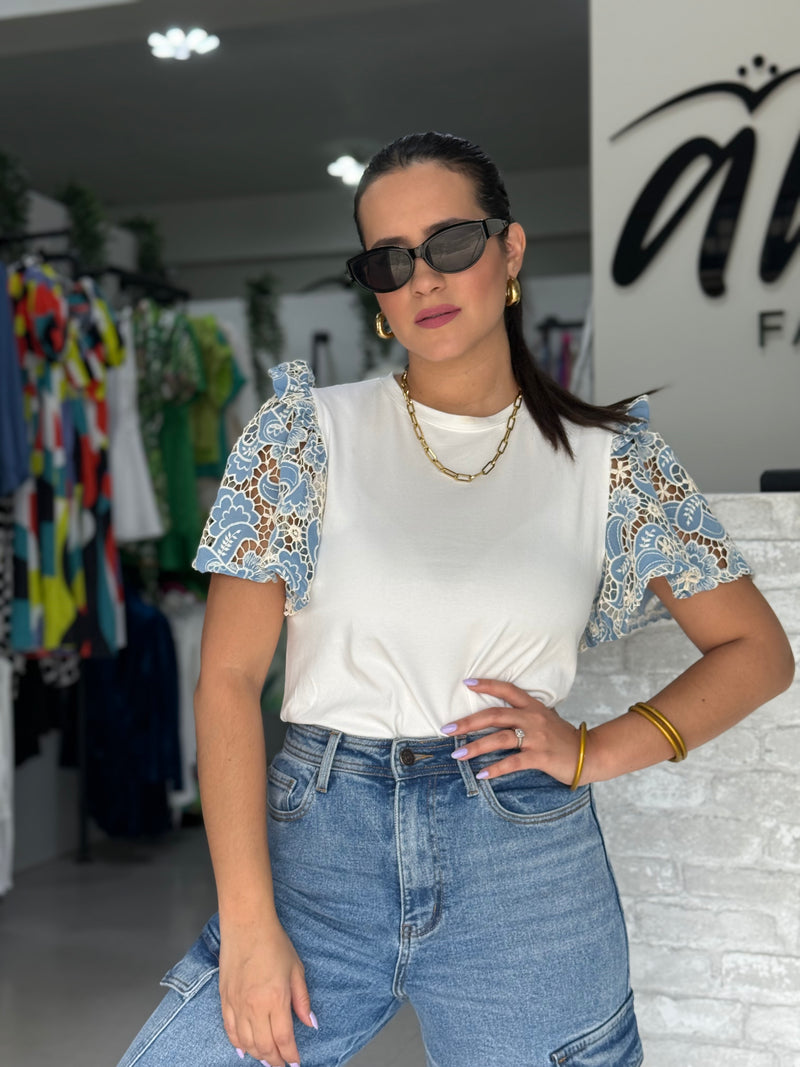 Lace Sleeves T-Shirt