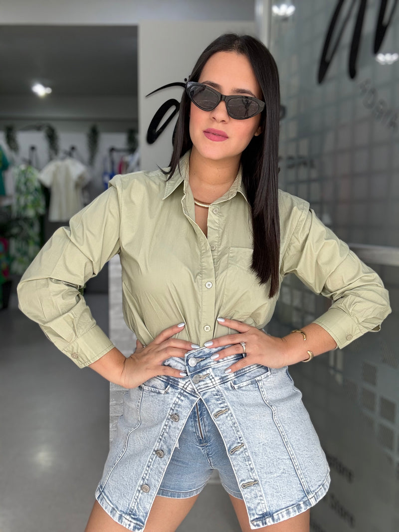 Sage Buttons Blouse
