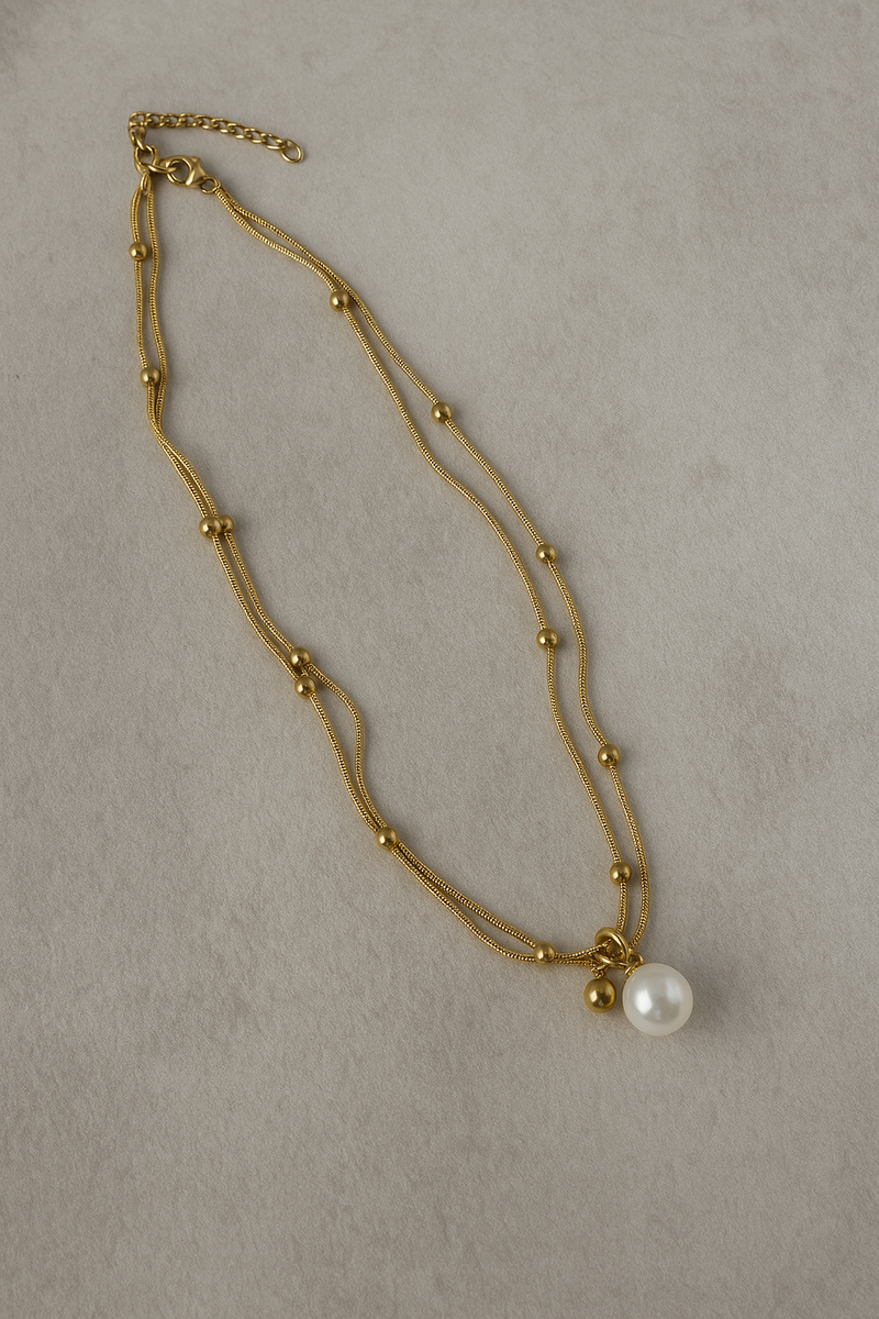 AME Luxe 004: Pearl Gold Necklace