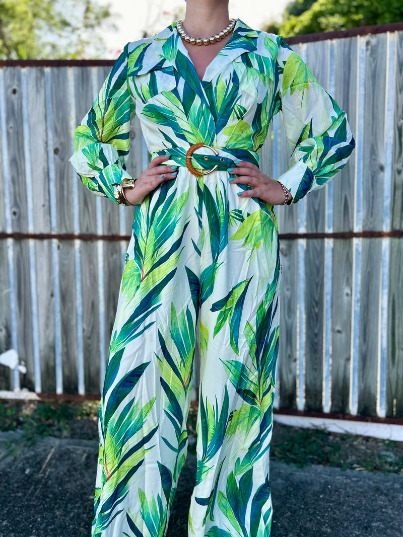 Green Tropical Jumpsuit