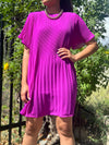 Orchid Pleated Short Dress