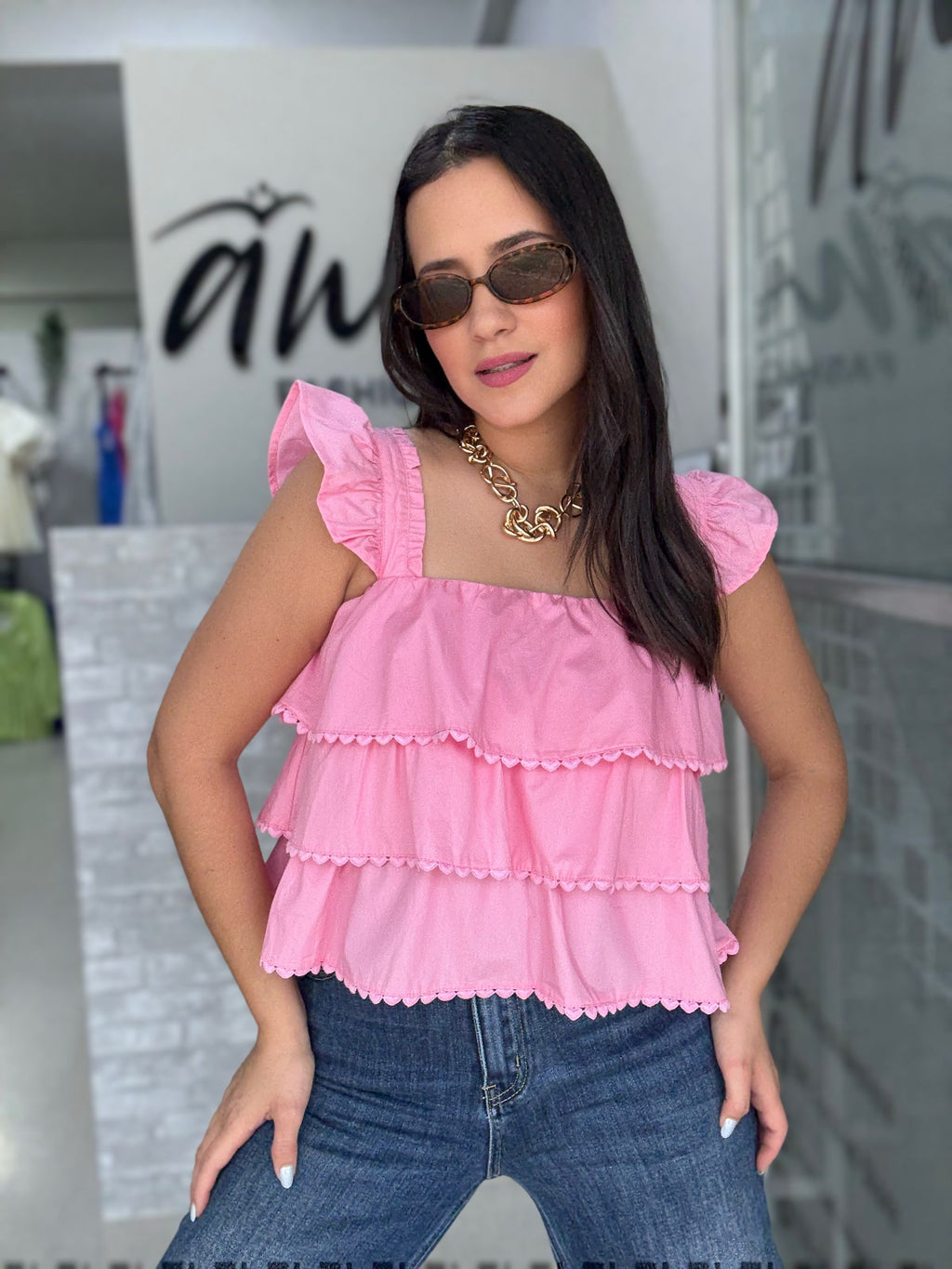 Pink Ruffles Top