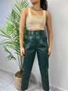 Hunter Green Leather Pant