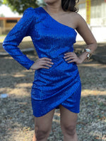 Royal Blue Sequins Dress