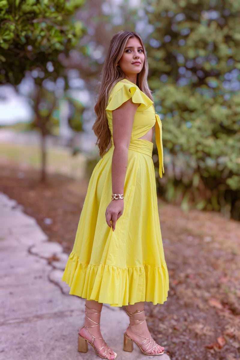 AME 251:  Yellow Midi Skirt