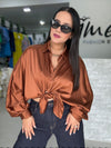 Brown Satin Shirt