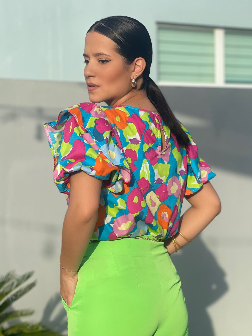 Multicolor Ruffles Blouse