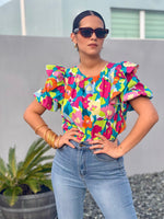 Multicolor Ruffles Blouse