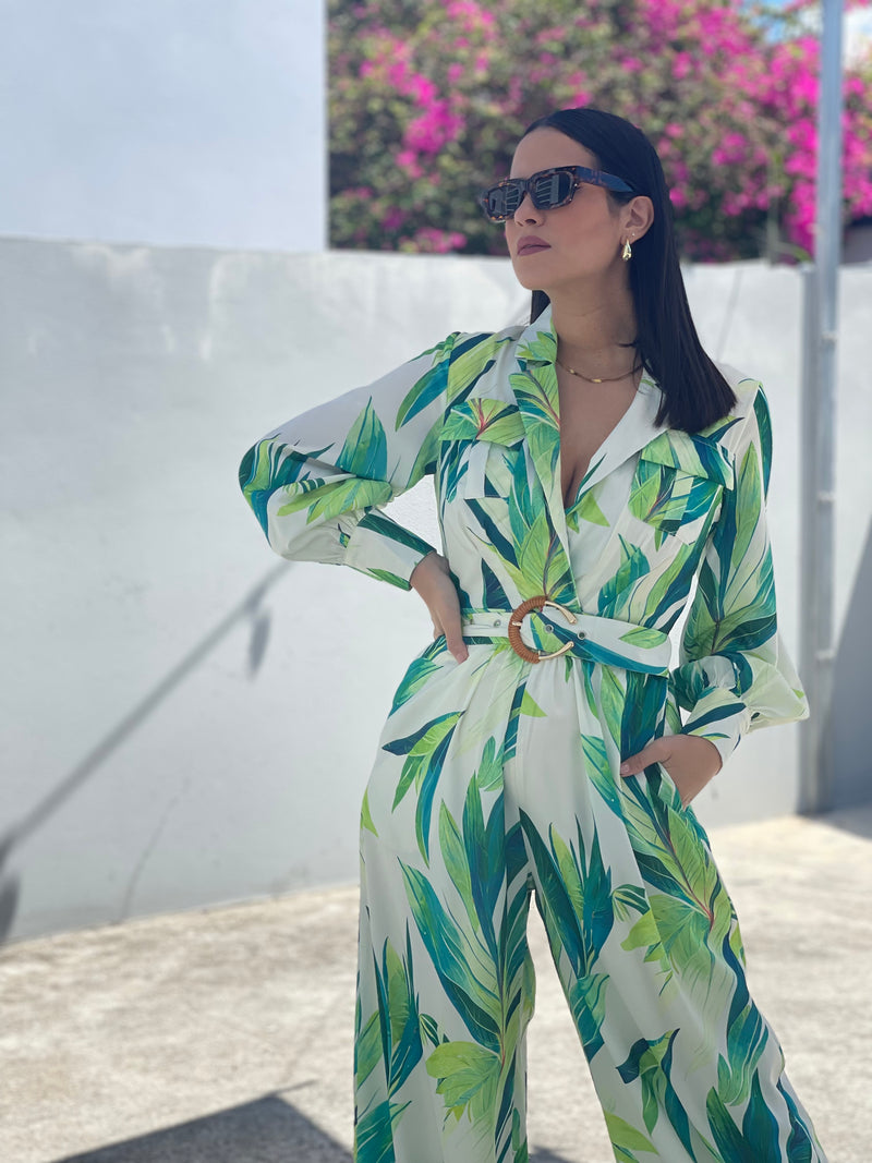 Green Tropical Jumpsuit