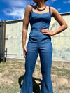 Flare Denim Jumpsuit