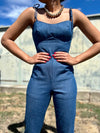 Flare Denim Jumpsuit