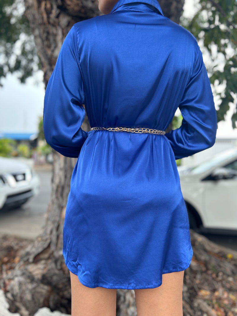 Royal Blue Satin Dress