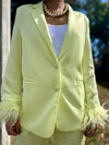 Lime Ice Feathers Blazer