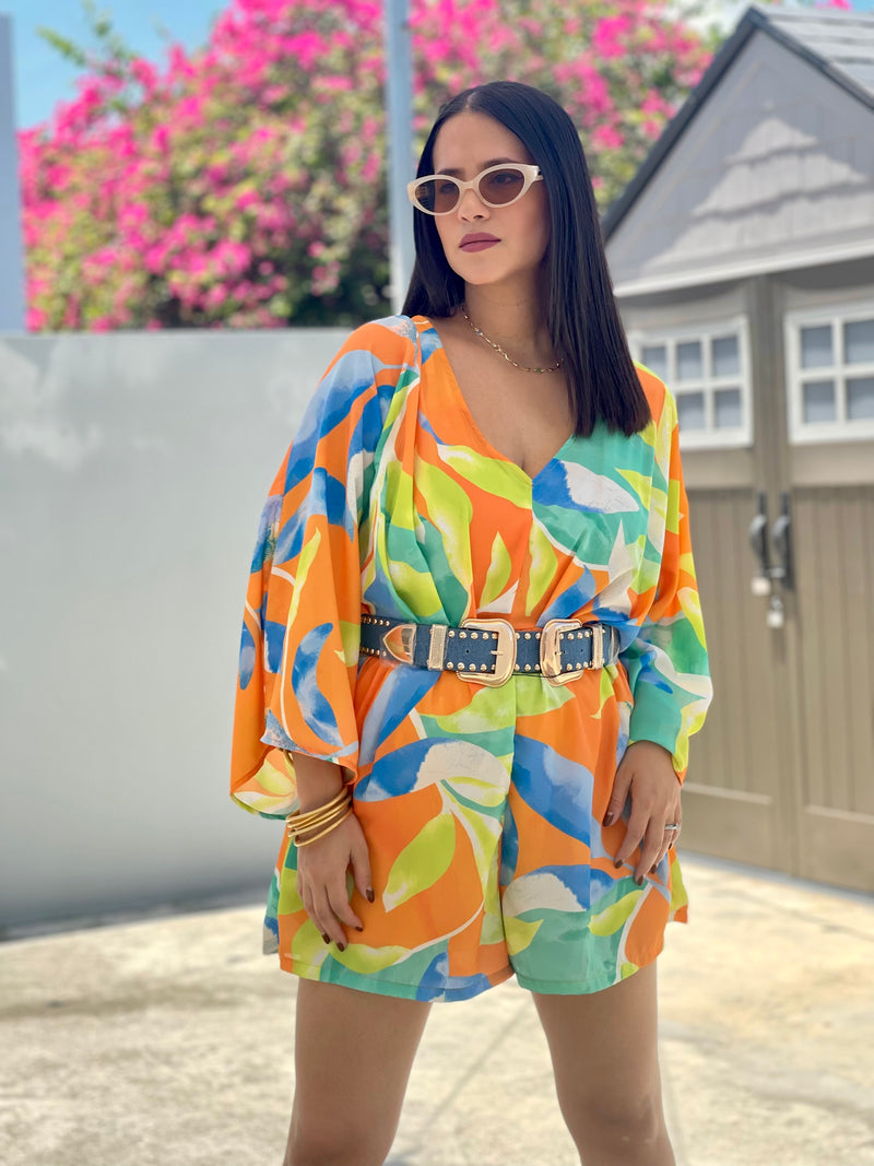 Colorful Leaves Romper