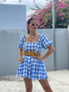 Blue Gingham Romper