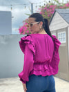 Magenta Ruffles Blouse