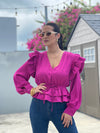 Magenta Ruffles Blouse