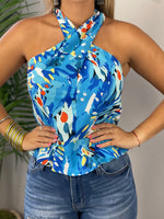 Blue Printed Blouse