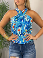 Blue Printed Blouse