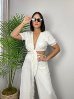 White Palazzo Jumpsuit