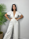 White Palazzo Jumpsuit