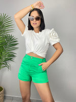 Green Satin Short Pant