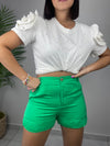 Green Satin Short Pant