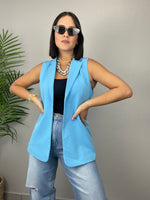 Sky Blue Vest Blazer