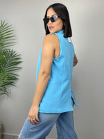 Sky Blue Vest Blazer