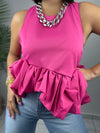 Pink Bubble Ruffle Top