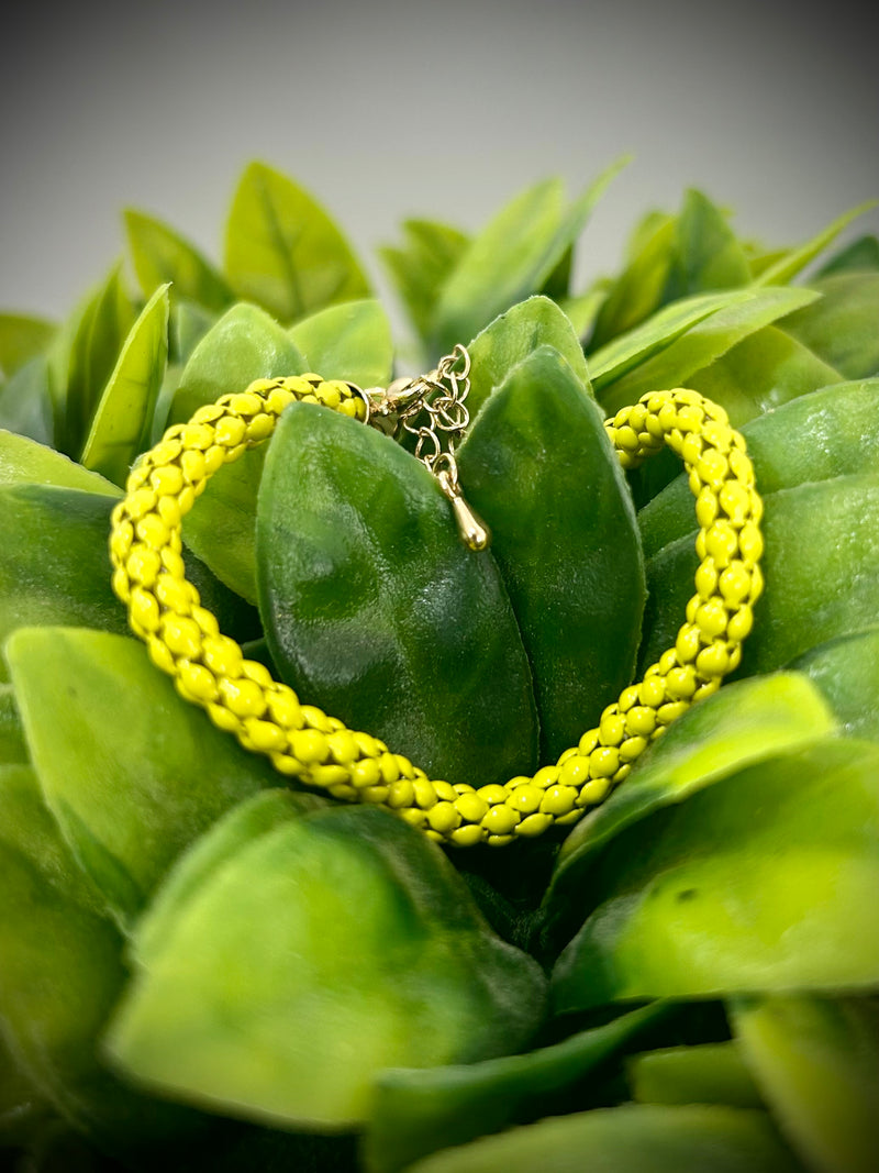 Lime Mesh Chain Bracelet