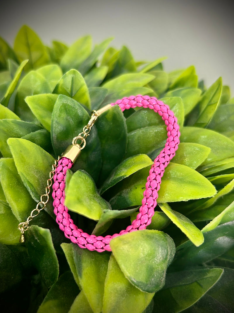 Pink Mesh Chain Bracelet