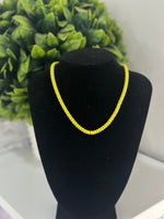 Yellow Neon Mesh Chain Necklace