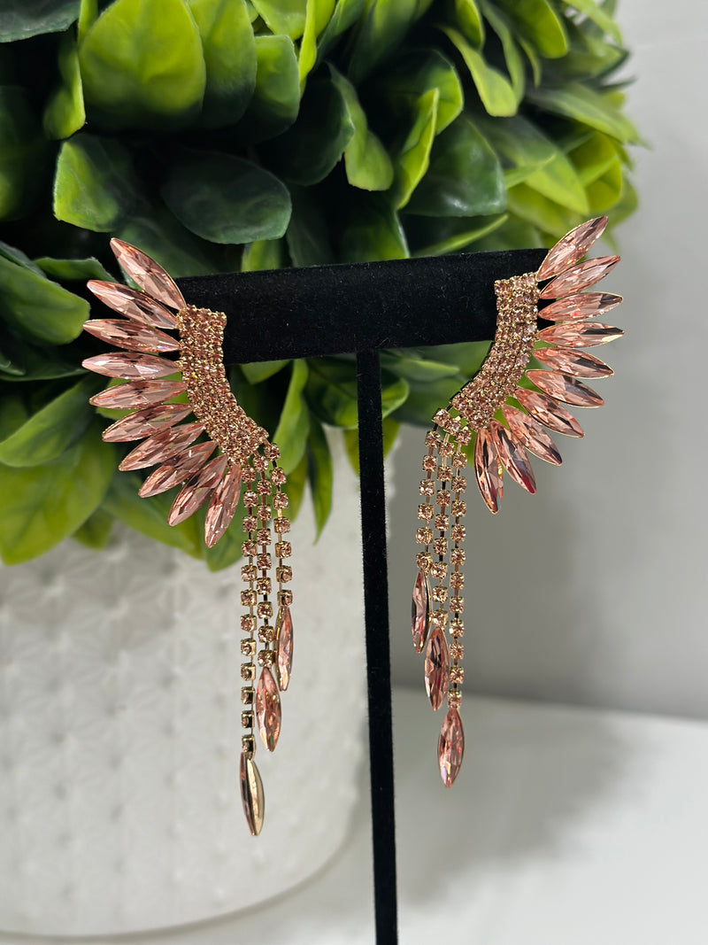 Rose Gold Angel Earrings