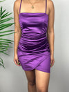 Purple Satin Short Dress