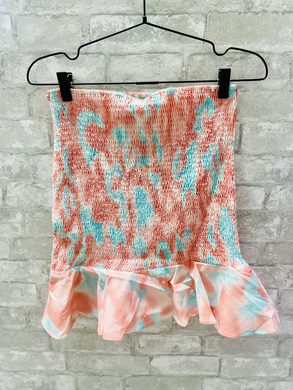 Coral & Aqua Crop Top Set