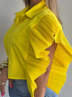 Yellow Pleated Blouse