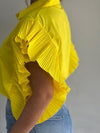 Yellow Pleated Blouse