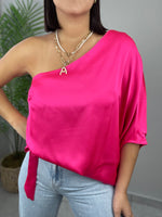 Pink One Shoulder Blouse